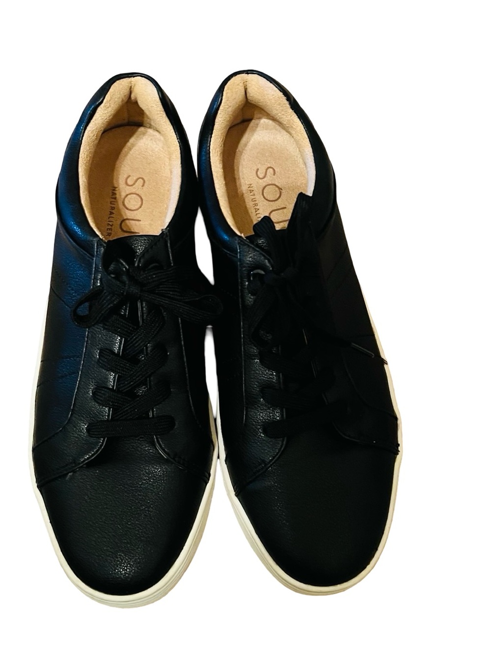 SOUL Naturalizer Neela Black Leather Sneakers - Size 9W